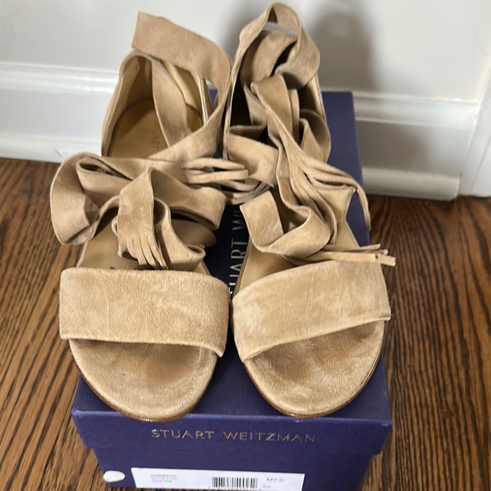 Stuart Weitzman Tan Suede Women's Sandals